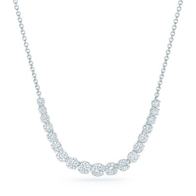 White Gold 14K Brilliant Cut 11 Carats Natural Diamonds Women Necklace