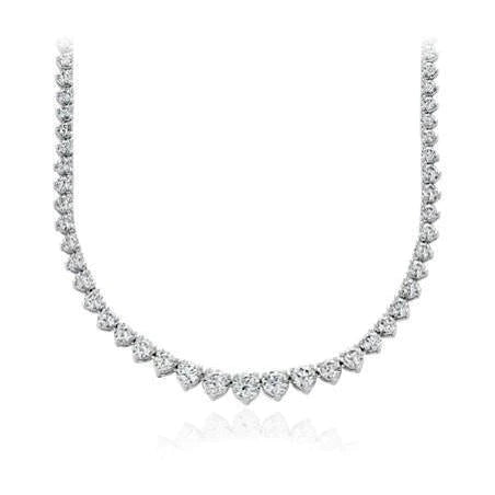 White Gold 14K Round Cut Sparkling 20 Ct Genuine Diamond Women Necklace