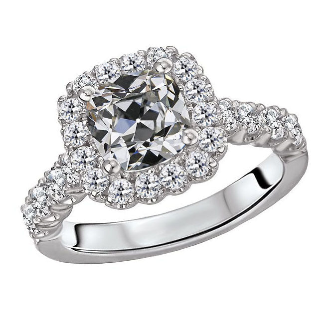 Natural Diamond Halo Setting Ring – main view