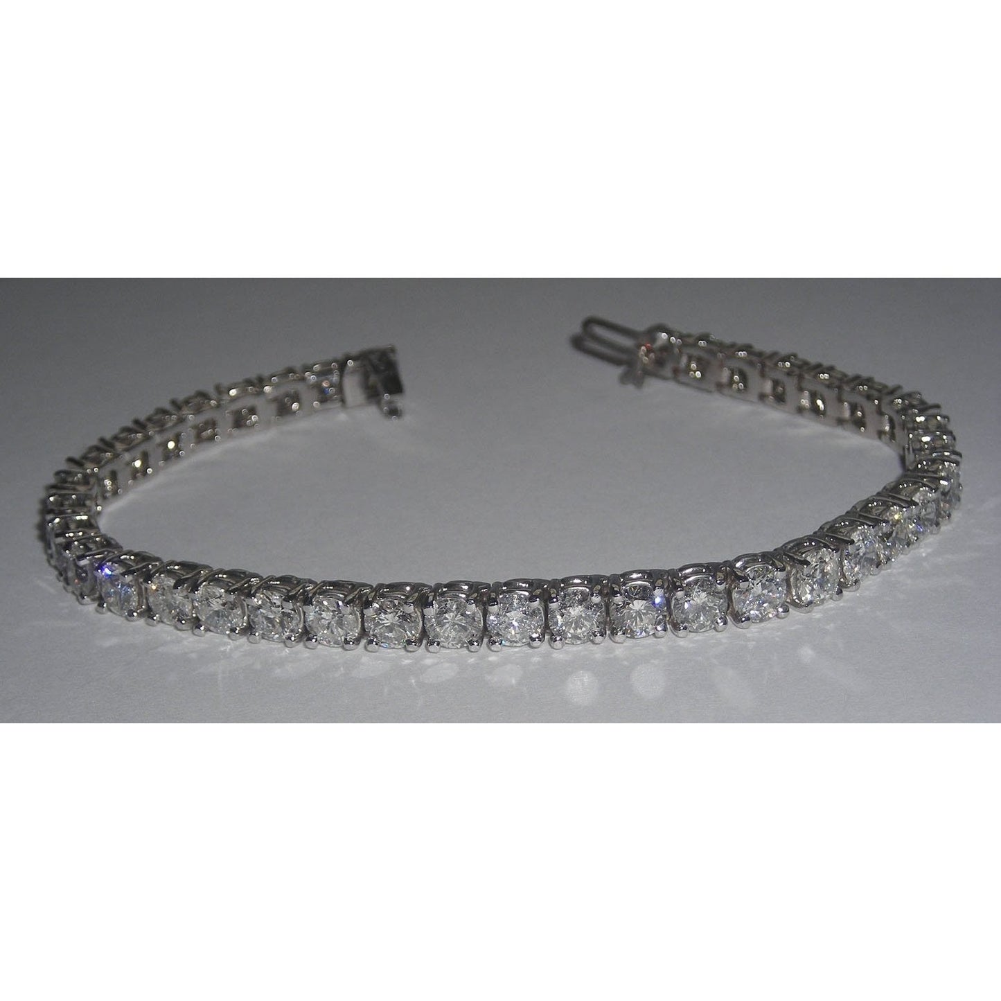 White Gold 14K 9.50 Carat Round Lab Grown Diamonds Tennis Bracelet New