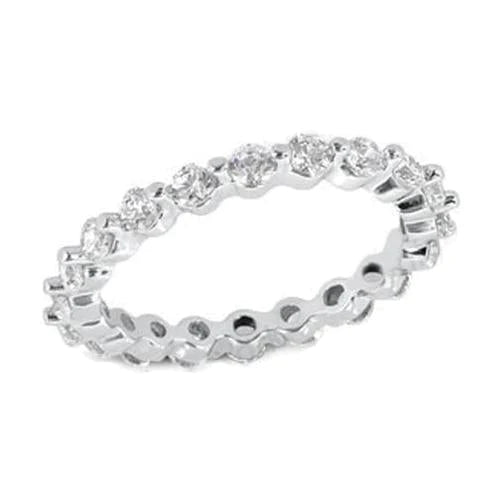 White Gold 14K Jewelry Round Cut 1 Ct. Lab Grown Diamond Engagement Band Ring