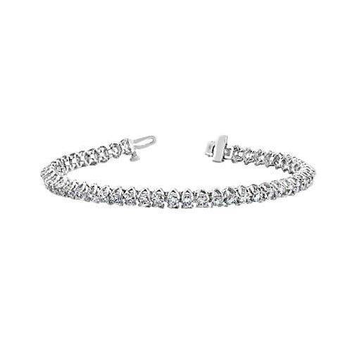 White Gold Prong Setting Lab Grown Diamonds Tennis Bracelet 7.65 Carats