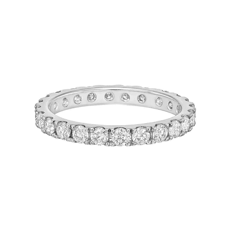White Gold Round Lab Grown Diamond Eternity Wedding Band 3.75 Carats