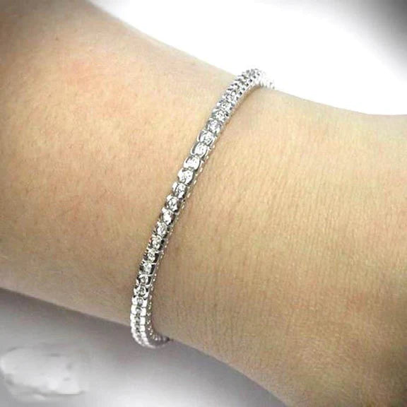 White Gold Round Lab Grown Diamond Tennis Bracelet 7.50 Ct.