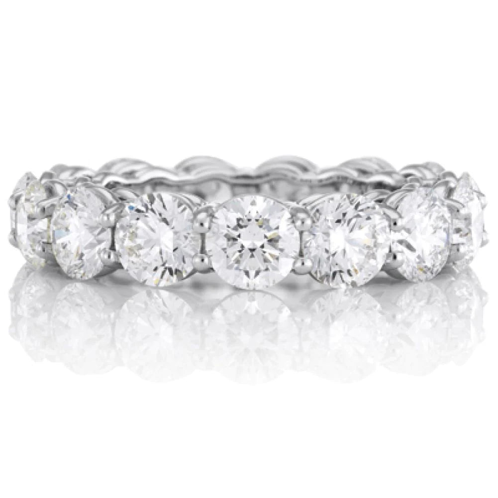 White Gold Sparkling Round Cut 6 Carats Real Lab Grown Diamond Wedding Band