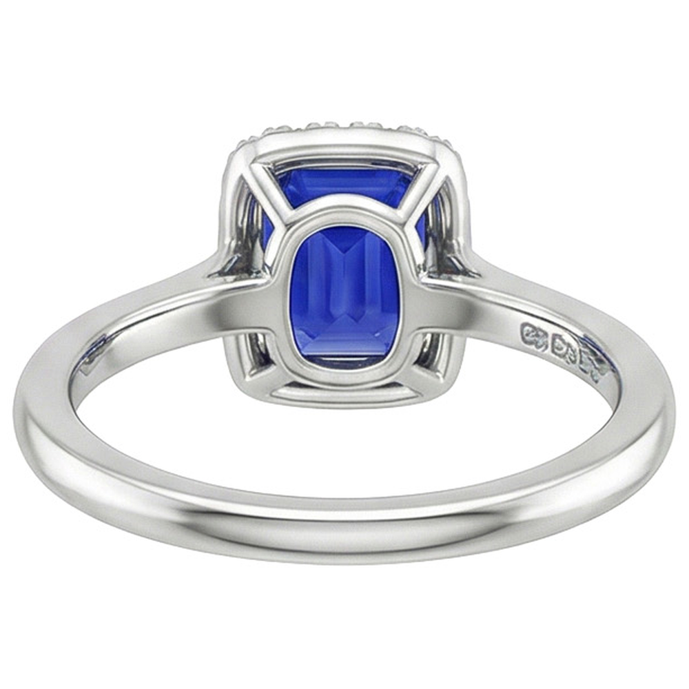 Women Engagement Ring Emerald Sri Lankan Sapphire & Natural Earth Mined Diamond ( Not Lab Grown ) 4 Carats