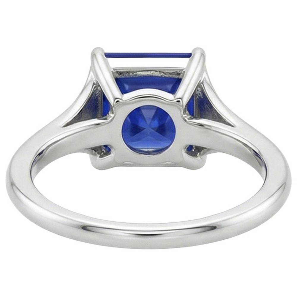 Women Gemstone Solitaire Ring Princess Sri Lankan Sapphire 5 Carats