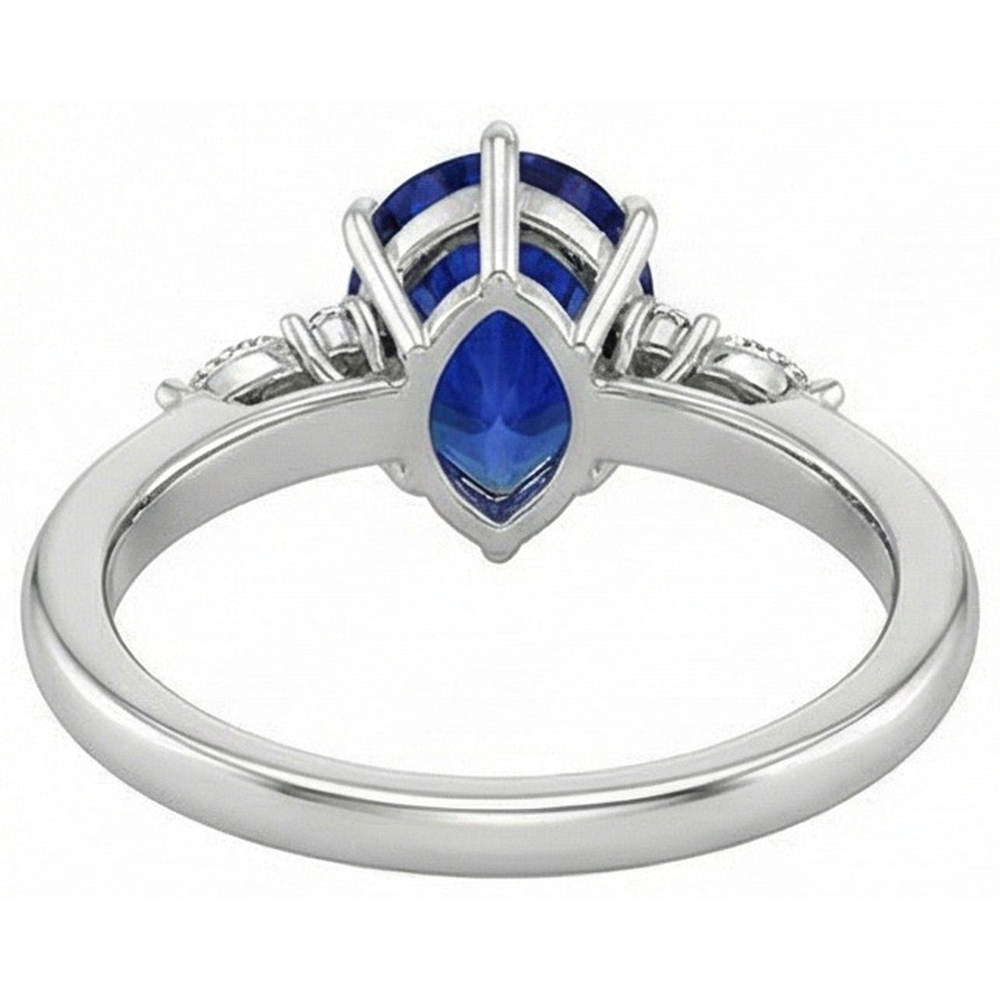 natural round sapphire 5ct ring three quarter angle