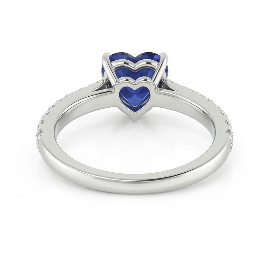 natural round sapphire 2.50ct ring profile view