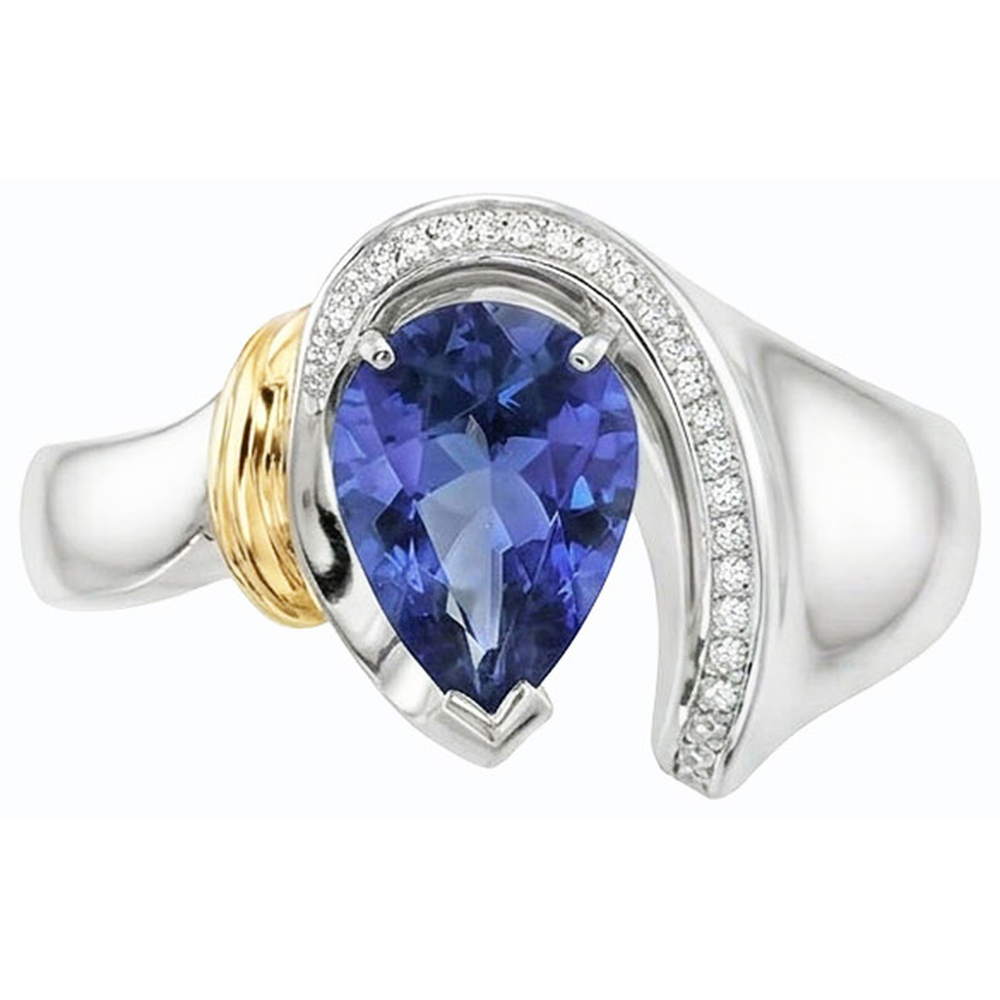 natural round sapphire 2ct ring profile view