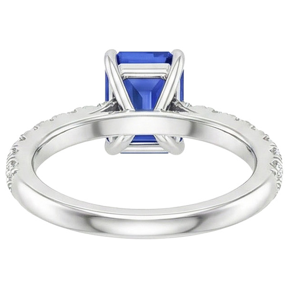 natural emerald sapphire 4.50ct ring close up detail