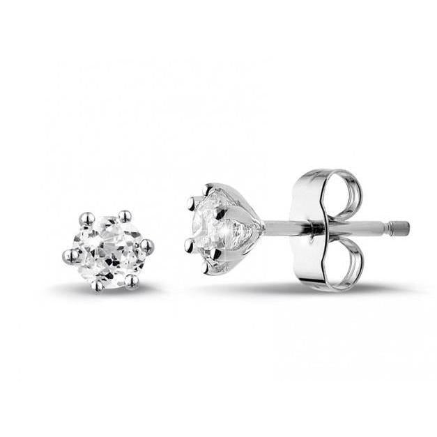 Women 2.50 Ct Round Cut Genuine Diamonds Studs Earring 14K White Gold