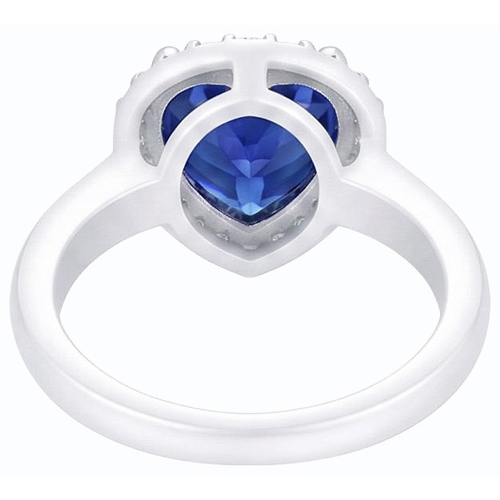 natural round sapphire 3ct ring top view