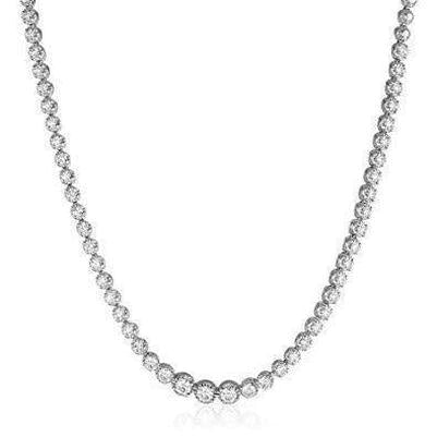 Women Necklace White Gold 14K 10.00 Ct Round Cut Sparkling Genuine Diamonds