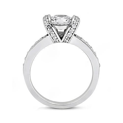 Women Genuine Natural Earth Mined Diamond Engagement Ring White Gold 14K 1.40 Ct. New