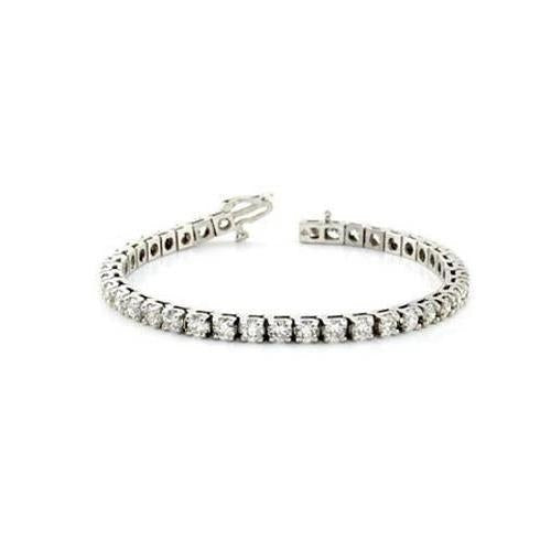 Women Tennis Bracelet Round Cut Lab Grown Diamonds White Gold 14K 14 Carats Tennis Bracelet-harrychadent.ca