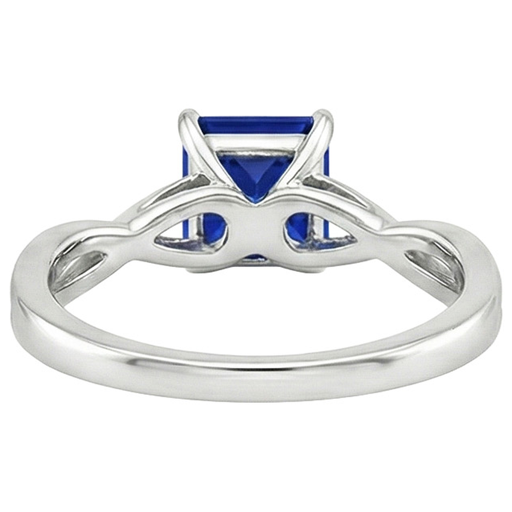 natural cushion sapphire 2.25ct ring on white background