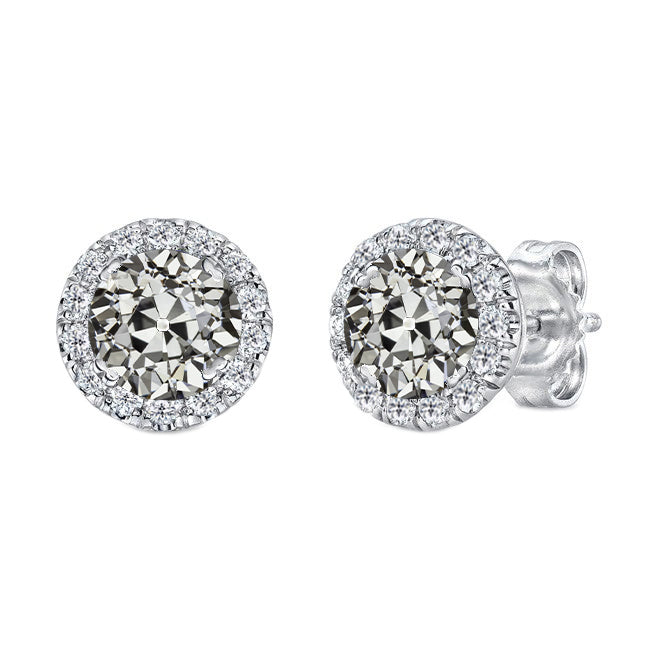 Custom Fine Diamond Stud Earrings 4 ct – main view