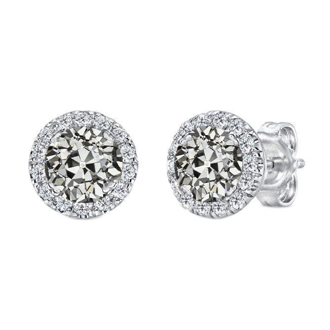 Custom Fine Diamond Stud Earrings 4 ct – main view
