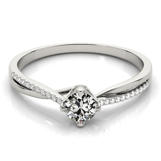 Women's Engagement Ring Old Miner Genuine Diamond 2.50 Carats Twisted Shank