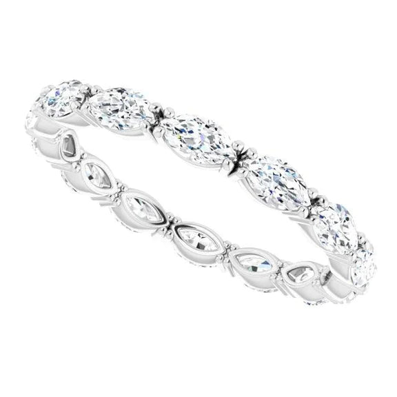 Women's Marquise Cut Lab Grown Diamond Eternity Band 1.40 Carats