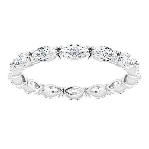 Women's Marquise Cut Lab Grown Diamond Eternity Band 1.40 Carats