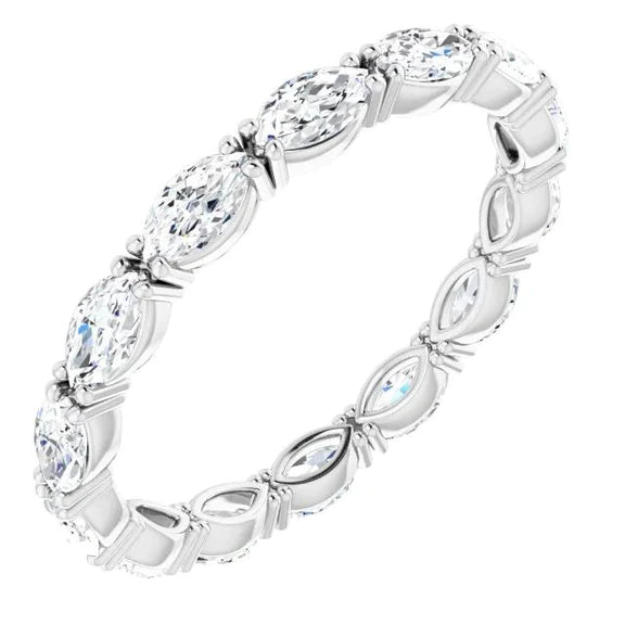 Women's Marquise Cut Lab Grown Diamond Eternity Band 1.40 Carats