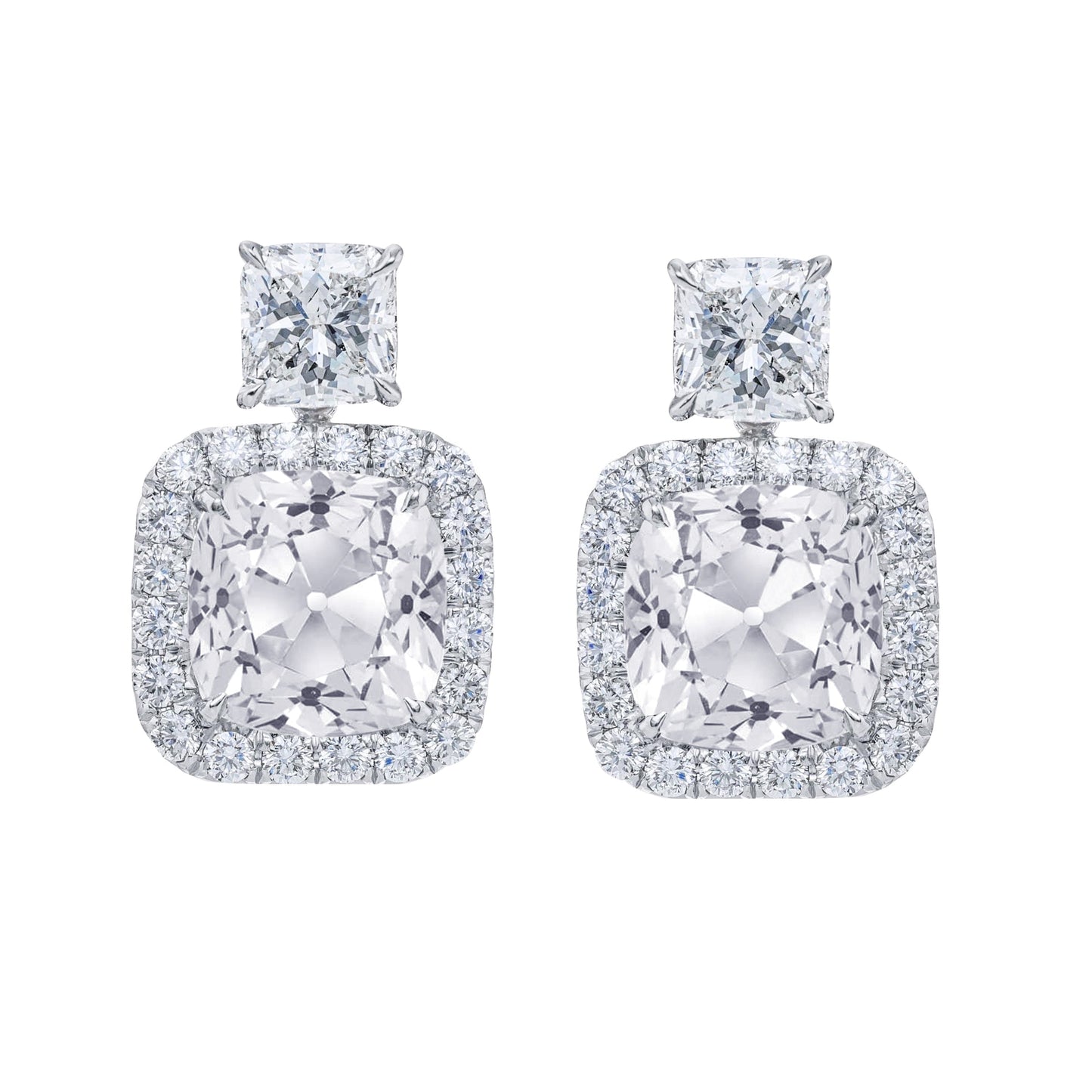 Earth-Mined Fine Diamond Earrings 12 ct 14K White Gold – main view