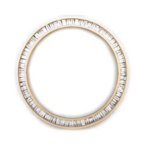 YG 14K Channel Set Baguette Genuine Diamond Bezel To Fit Rolex Datejust Watch 2.75 Carats 36 mm