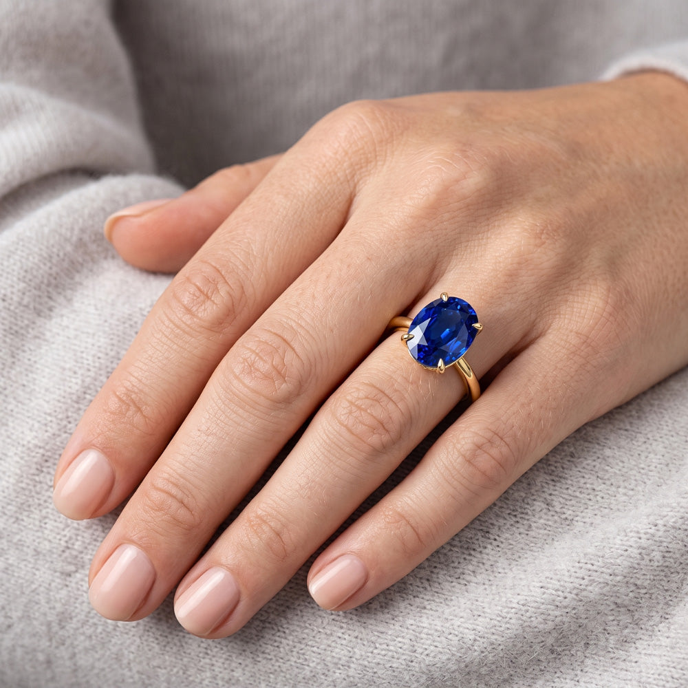 Yellow Gold 4 Carat Sapphire Engagement Ring