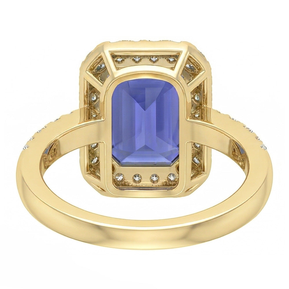Yellow Gold Halo Anniversary Ring & Round Natural Earth Mined Diamond ( Not Lab Grown )s 4 Carats Jewelry