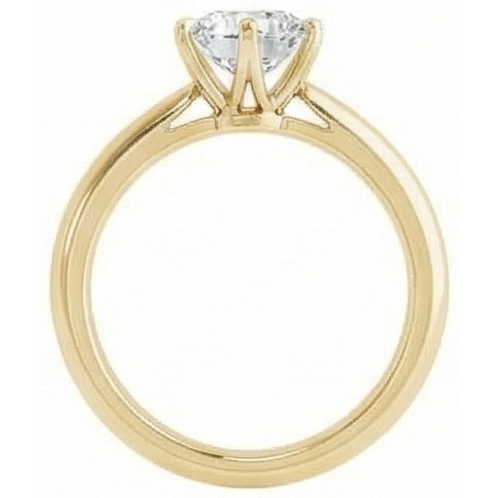 Yellow Gold Solitaire Ring Old Mine Cut Real Natural Earth Mined Diamond ( Not Lab Grown ) Prong Set 2.50 Carats