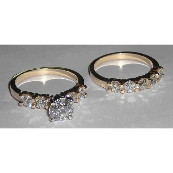 Yellow Gold Wedding Genuine Diamond Rings