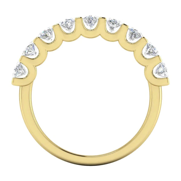 Yellow Gold Wedding Ring Set With Oval Real Diamonds