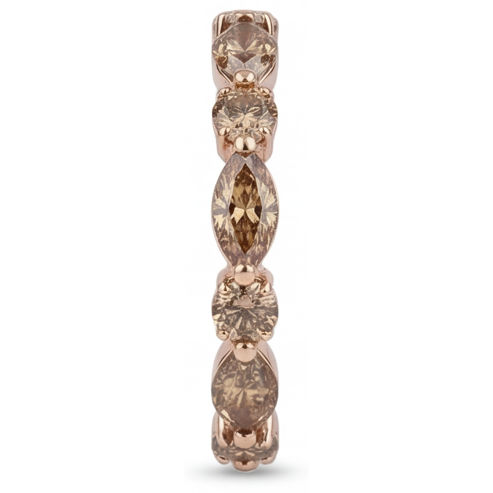 Natural Diamond Eternity Band 4 ct 14K Rose Gold – angle view