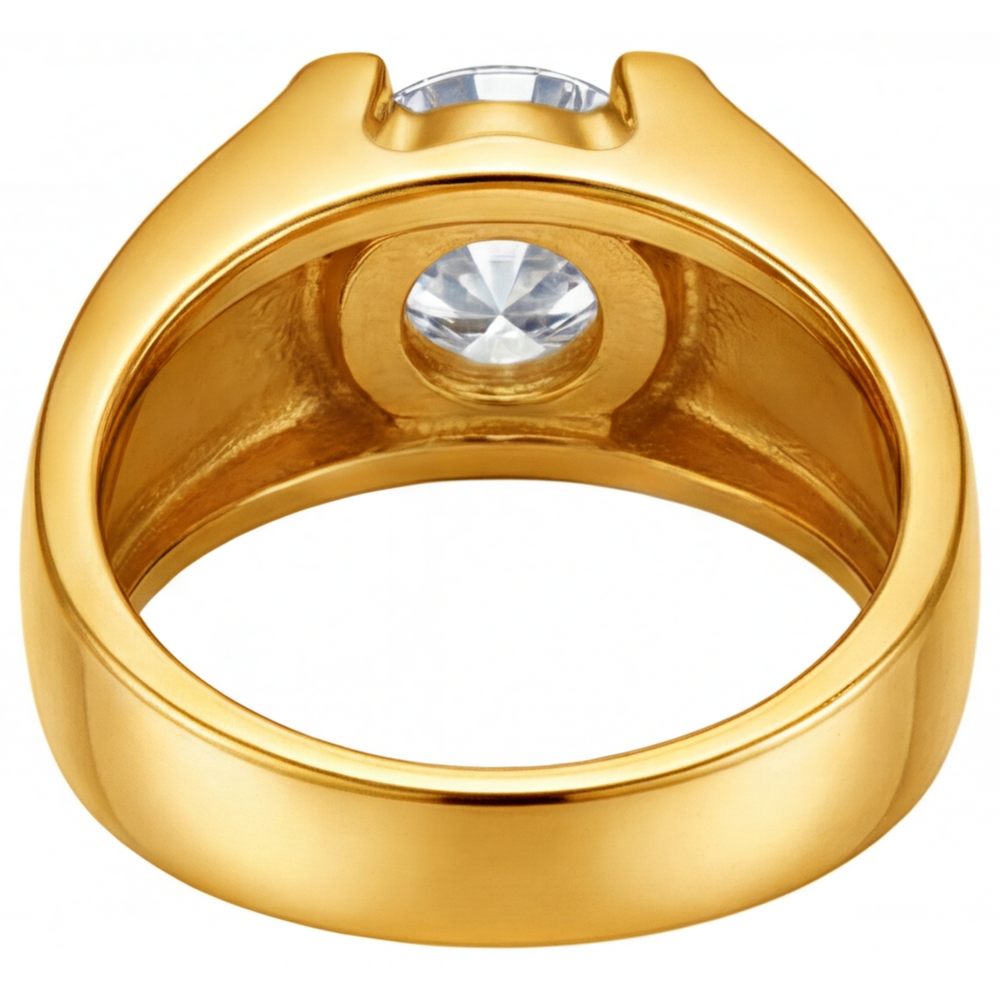Earth-Mined Fine Diamond Gentleman's Ring – profile view