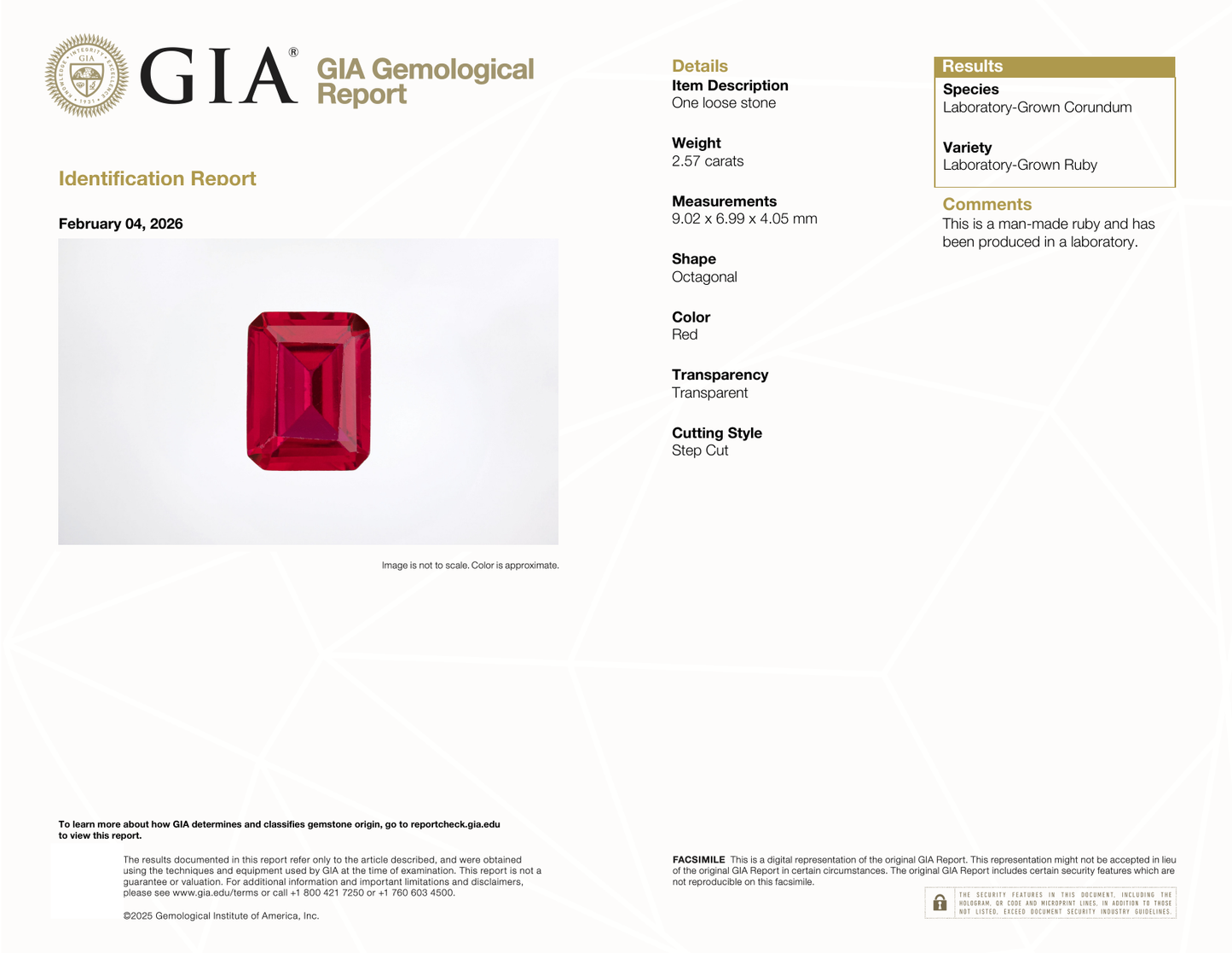 GIA Certificate