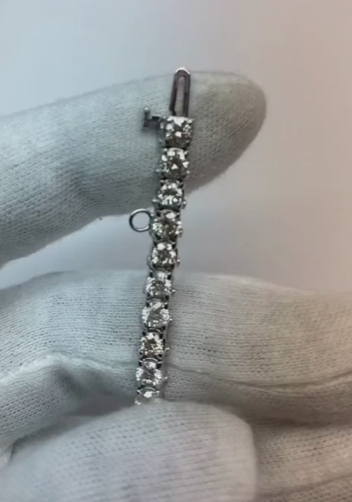 10.66 Ct Round Lab Grown Diamond Tennis Bracelet 41 Stones WG 14K