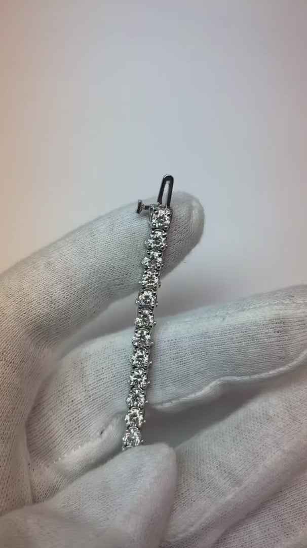Tennis Bracelet 10.10 Carat  Lab Grown Diamonds Sparkling White Gold