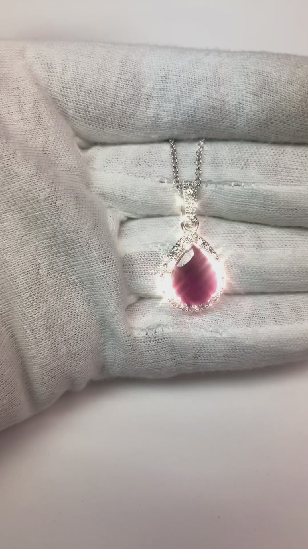 Ruby With Diamonds Pendant Necklace