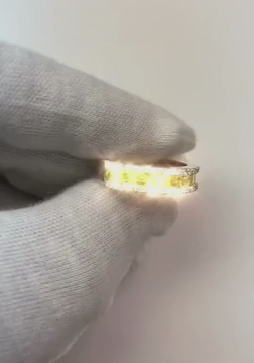Canary Yellow Lab Grown Diamond Emerald Cut & Round Gold Band 3.25 Carats