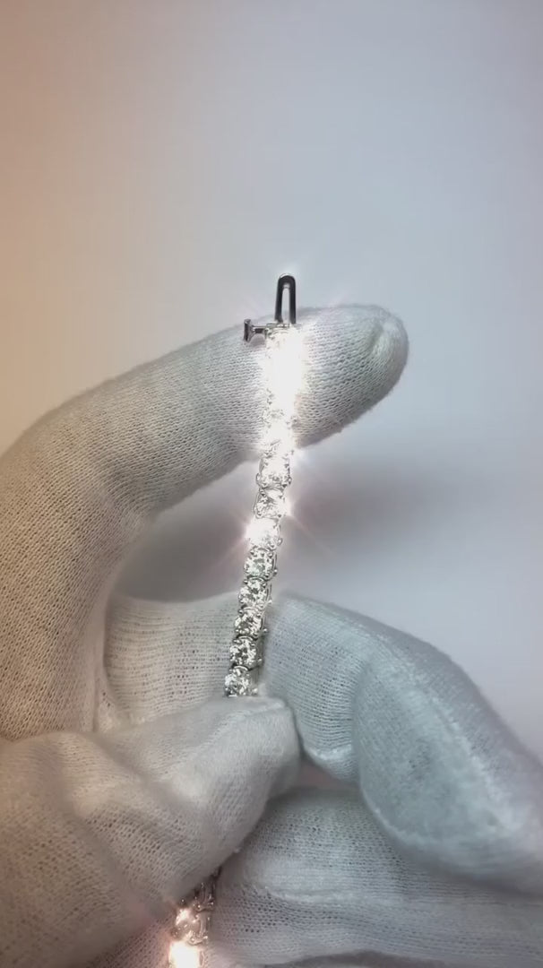Tennis Bracelet 10.10 Carat  Lab Grown Diamonds Sparkling White Gold
