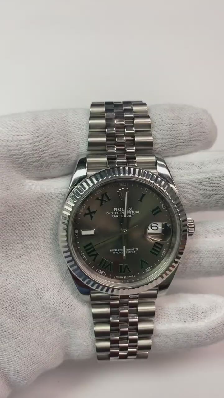 Rolex Datejust 41mm Wimbledon Roman Stainless Steel Men's Watch