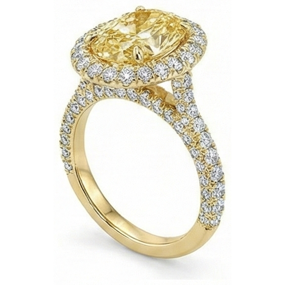 Authentic Yellow Canary Diamond Ring – angle view