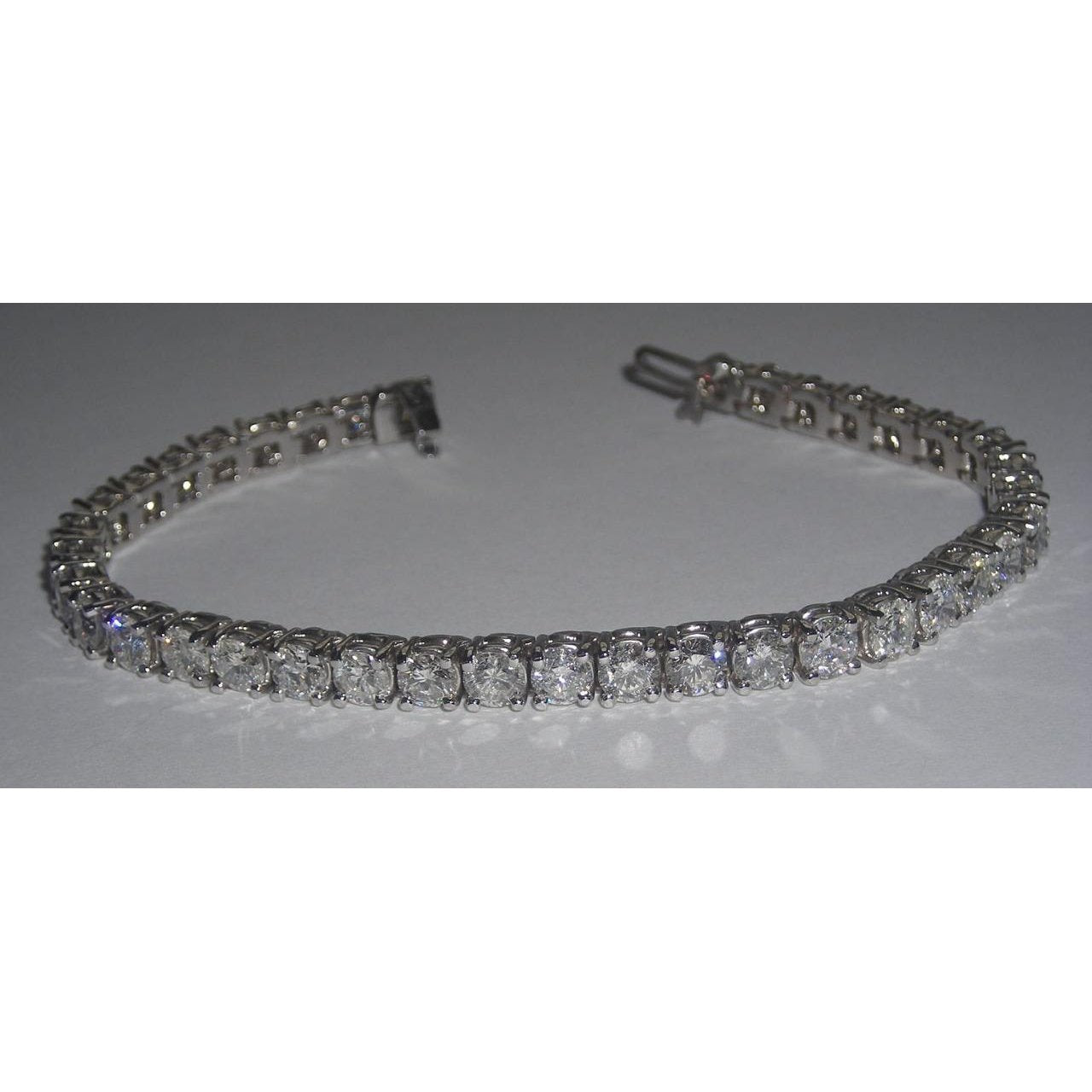 10.66 Ct Round Lab Grown Diamond Tennis Bracelet 41 Stones WG 14K-harrychadent.ca