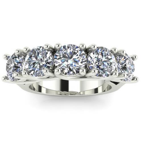 2.5 Carats Round Prong Set Lab Grown Diamond Wedding Band