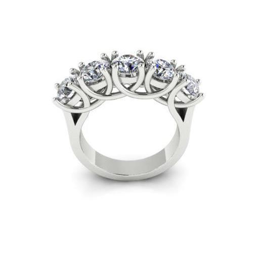 2.5 Carats Round Prong Set Lab Grown Diamond Wedding Band