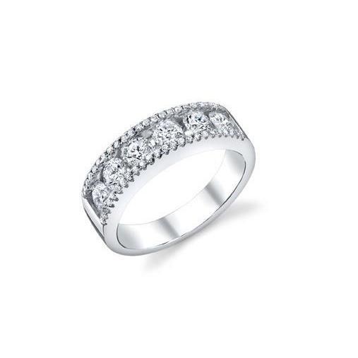 3.30 Ct Sparkling Round Lab Grown Diamond Women Wedding Band White Gold