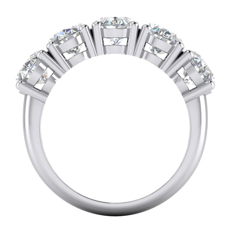 5 Stone Ladies Oval Diamond Ring Basket Setting