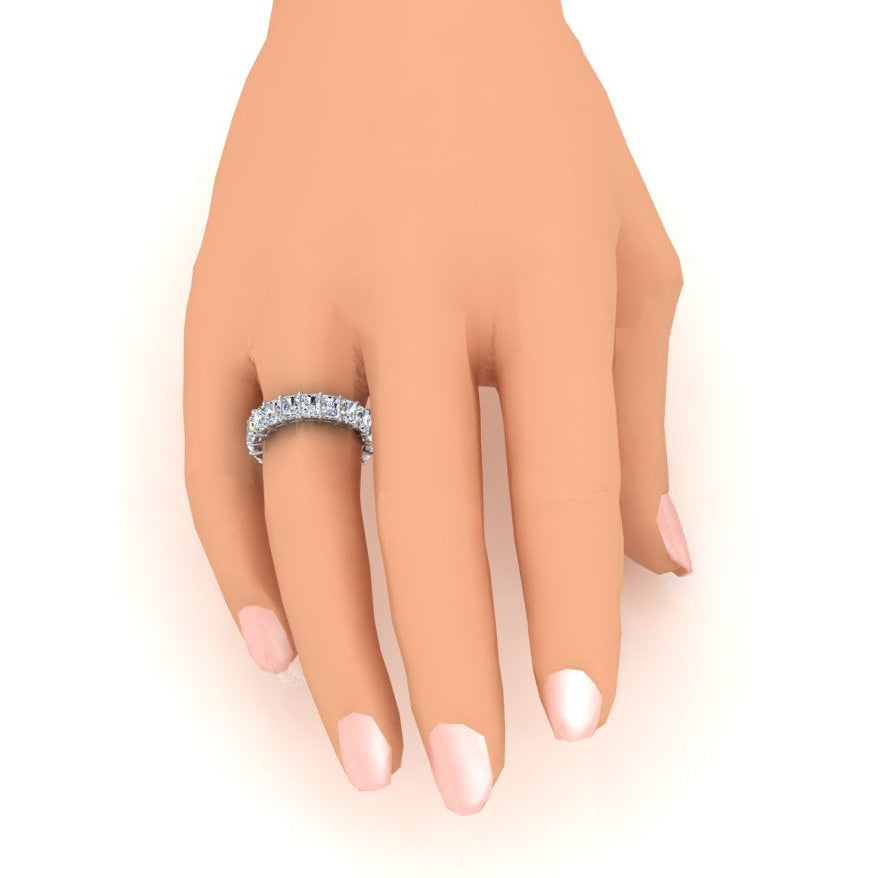 7.35 Ct. Radiant Cut Lab Grown Diamond Eternity Engagement Band Gold- Eternity Band-harrychadent.ca